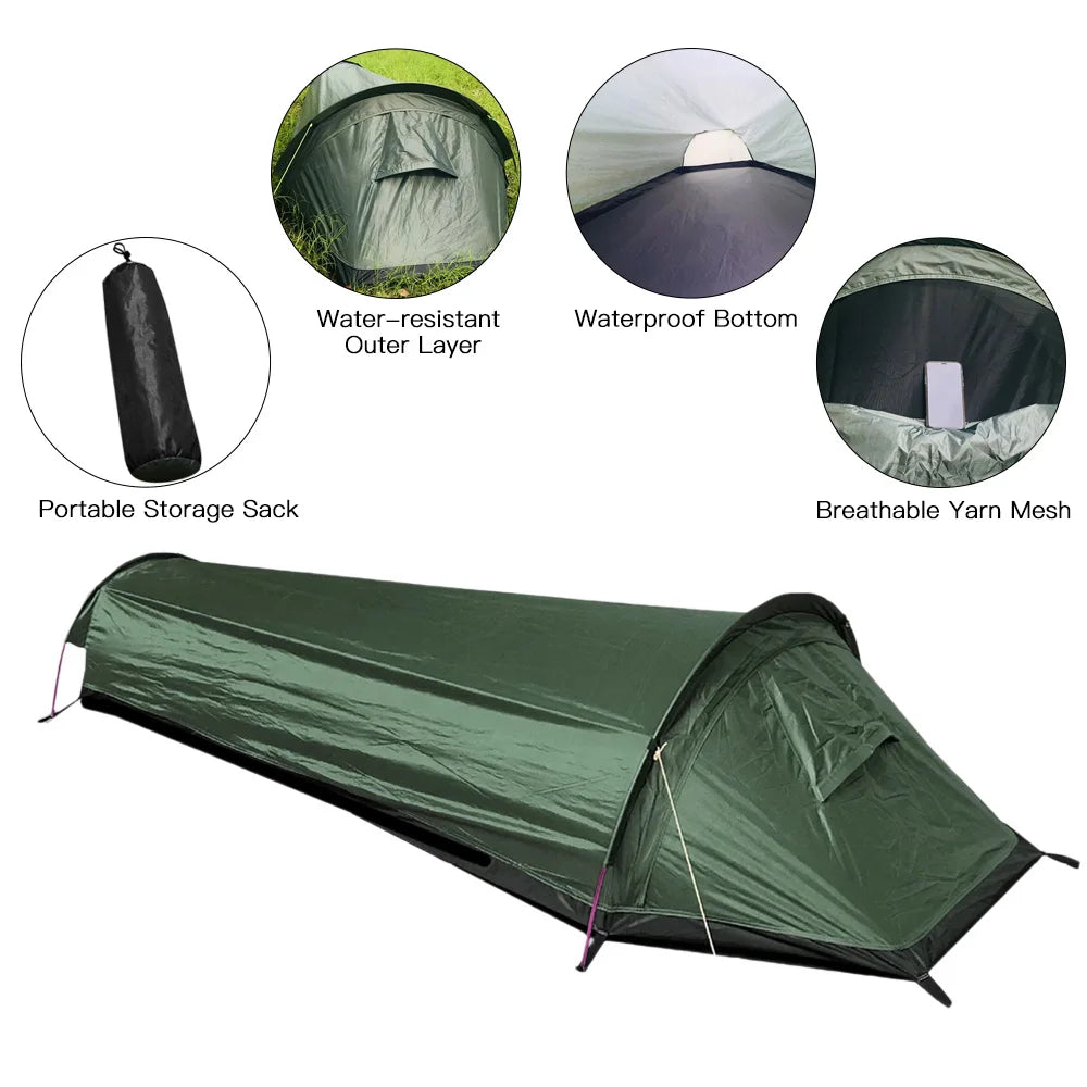 Outdoor Camping Sleeping Bag Tent Lightweight Single Person