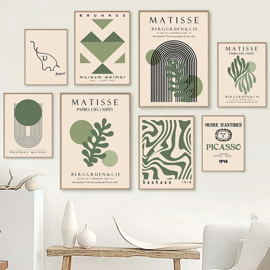 Abstract Matisse Bauhaus Picasso Exhibition Modern Wall Art Prints Canvas Painting Posters Wall Pictures For Living Room Deco Peaceful Pleasures Health and Wellness