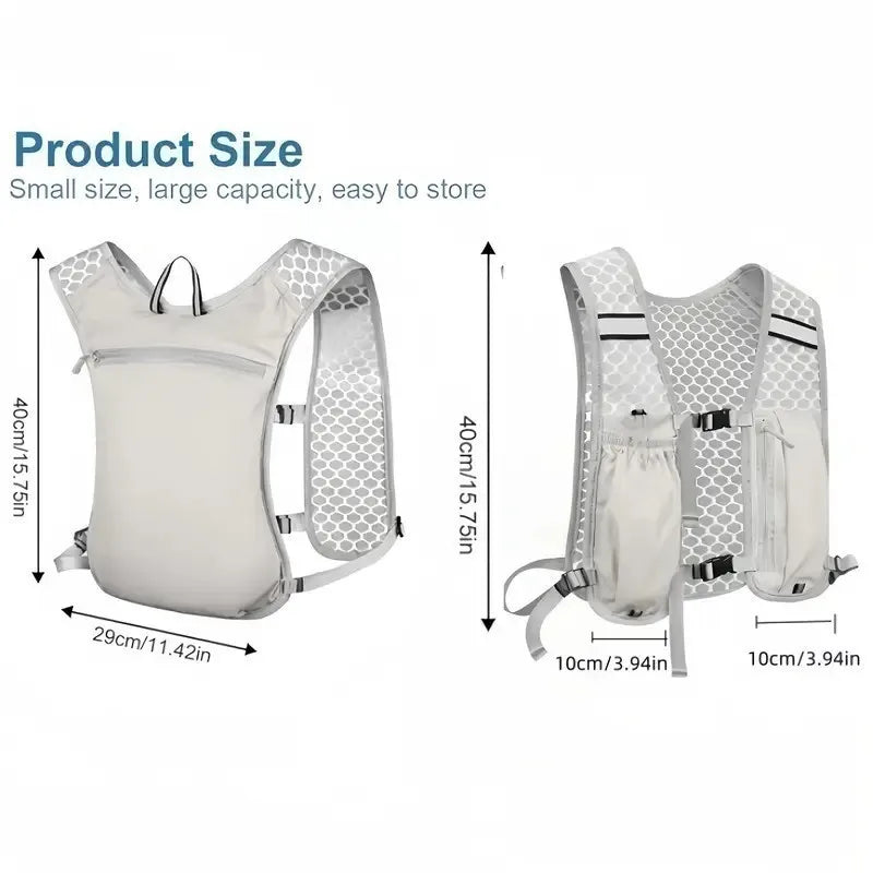 Lightweight Running Vest with Phone Holder New Reflective Hydration Water Chest Pack Storage for Sports Water Bottle Peaceful Pleasures Health and Wellness