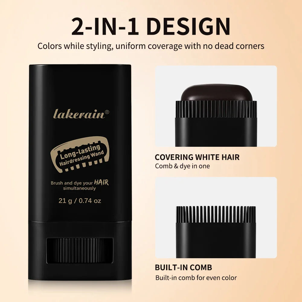 2-in-1 Temporary Hair Color Stick with Comb | Root Touch-Up