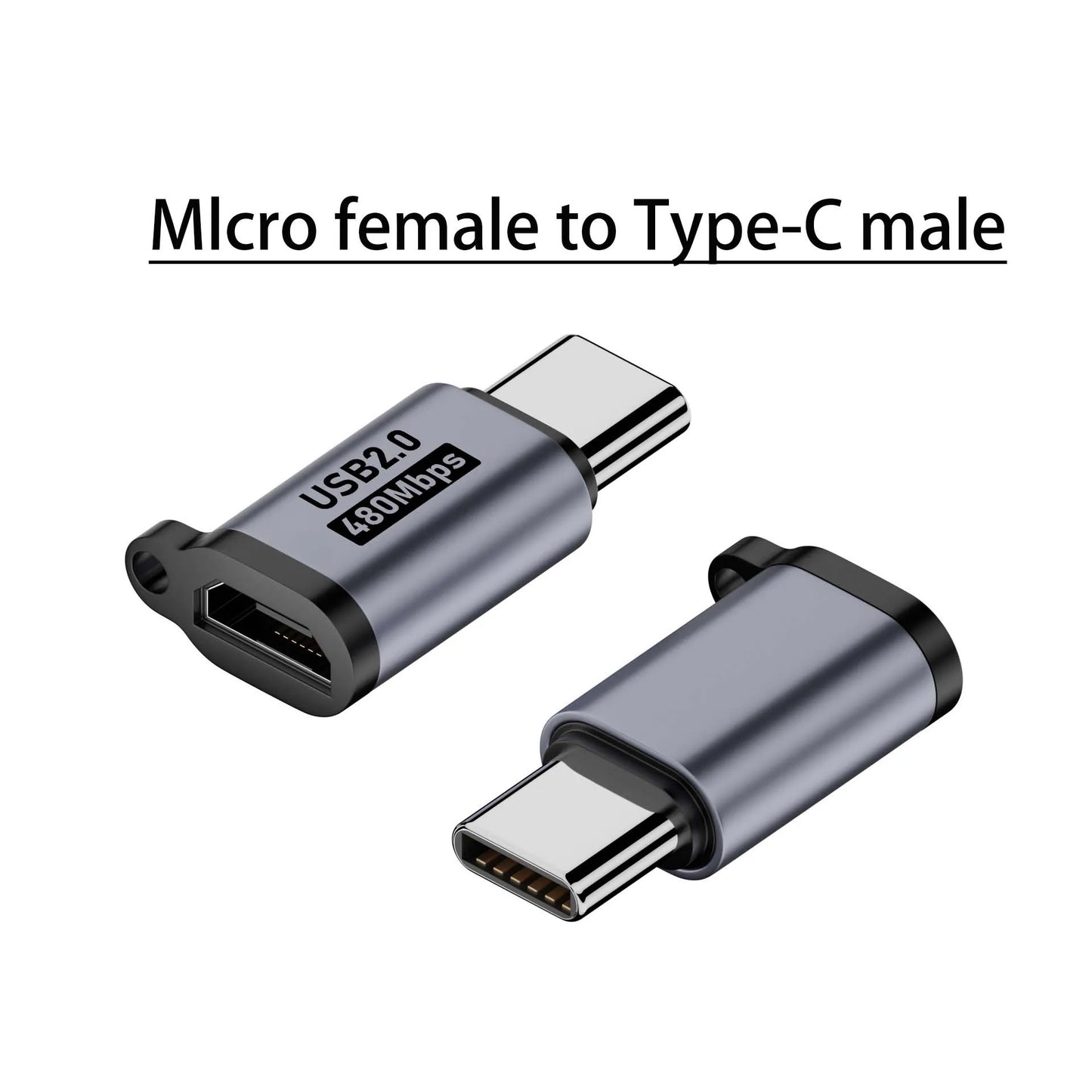 Micro USB to Type-C & Mini USB Female Plug Adapter