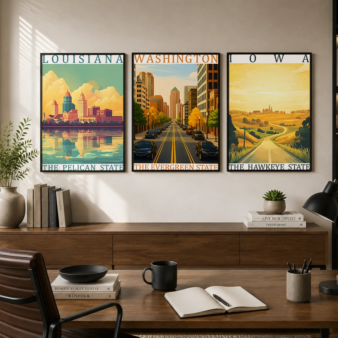 Vintage Retro Landscape Canvas Wall Art – American Landmark Print Canvas Wall Art Peaceful Pleasures Health and Wellness