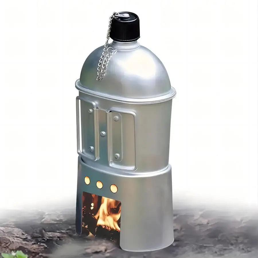 Large-capacity Water Bottle New Aluminum Water Canteen Cup with Storage Bag Outdoor Camping Hiking Travel Portable Water Bottle Peaceful Pleasures Health and Wellness