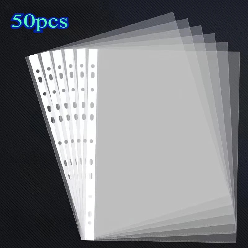 50 100 Piezas Carpetas Transparentes A4 PP 11 Orificios 3 Anillos