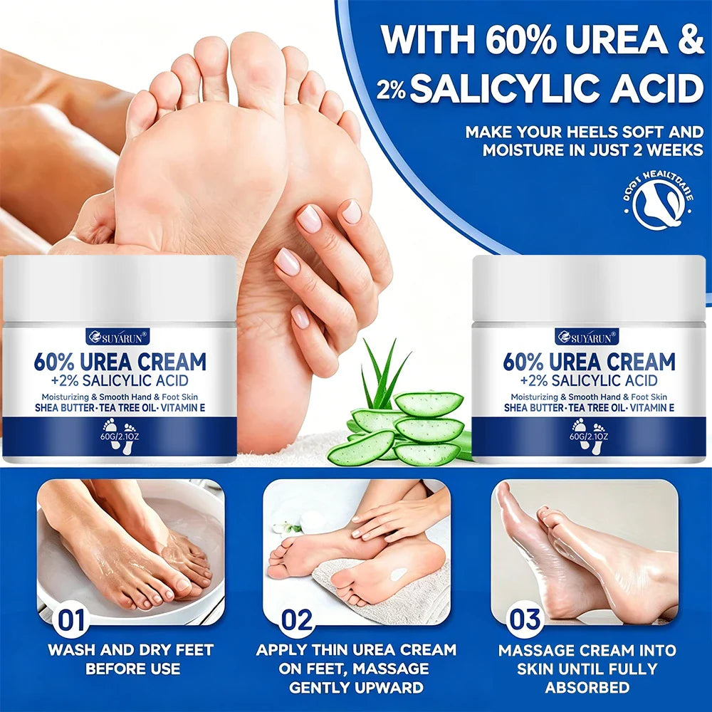 SUYARUN 60% Urea Foot Cream – Cracked Heel Moisturizer Combo