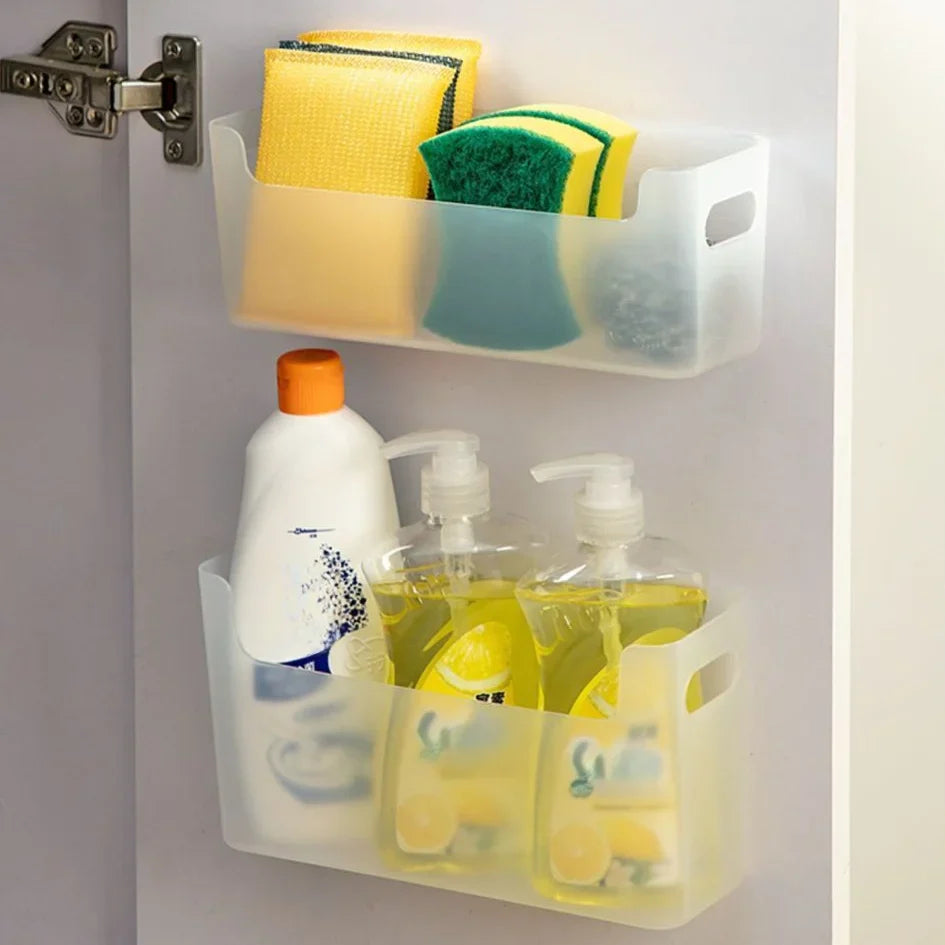 Cabinet Door Storage Box & Multi-Use Wall Organizer Rack