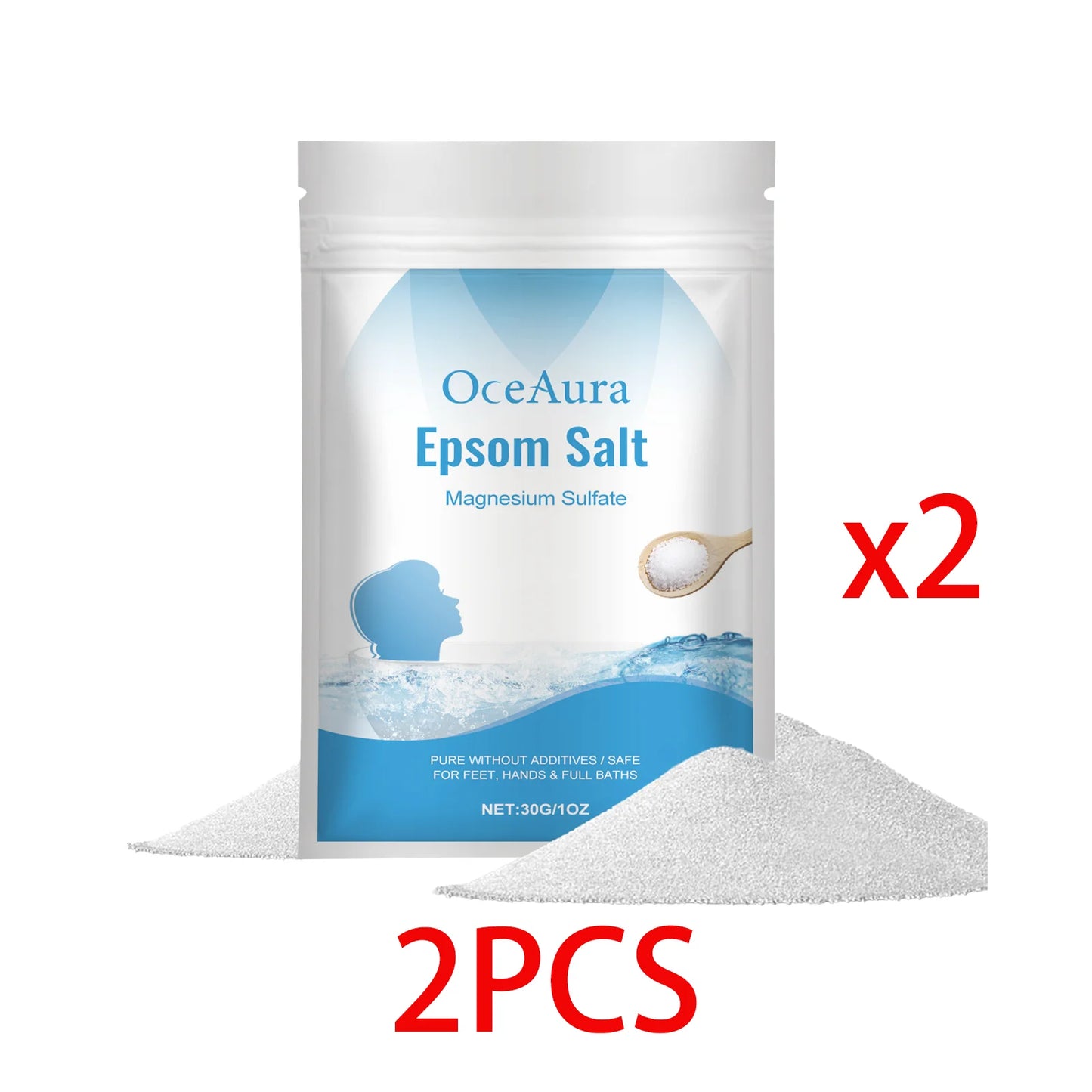 OceAura Epsom Salt Bath Soak – Mineral Exfoliating Bath Crystals