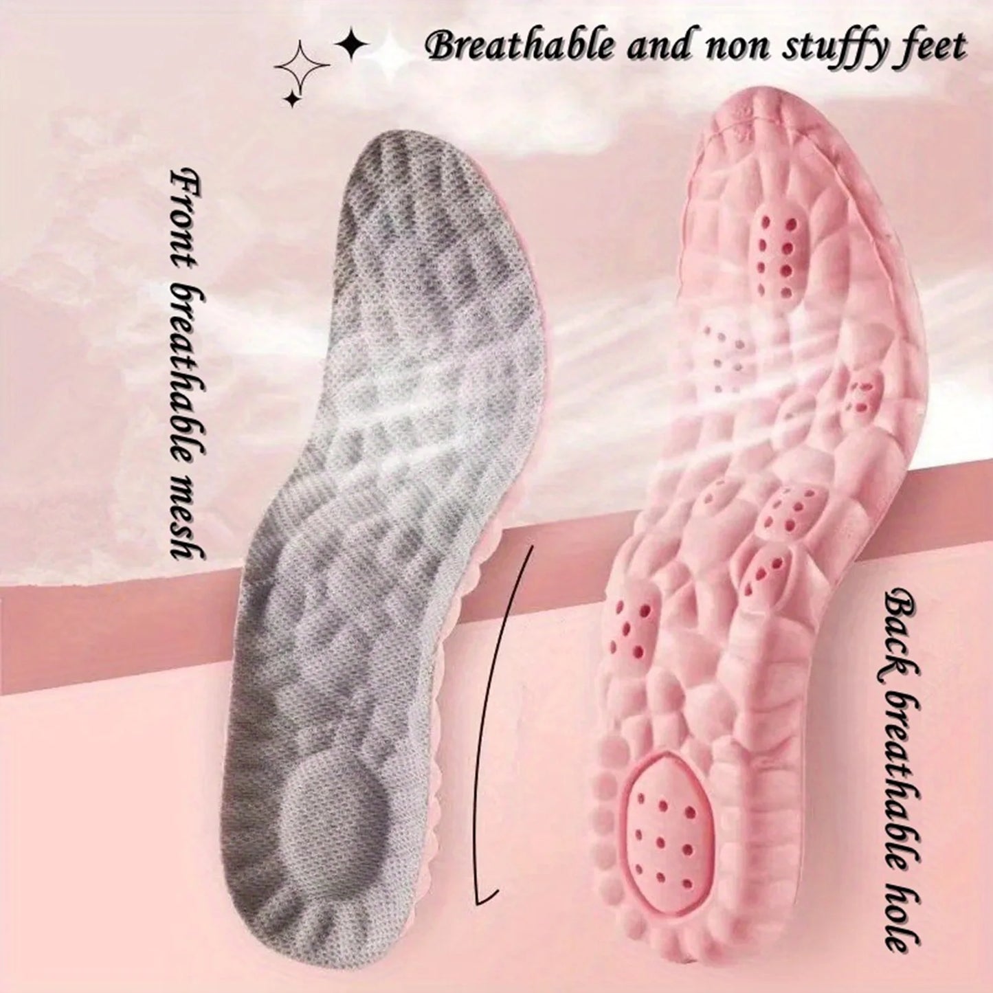 Super Soft Massage Shoes Insoles Strong Sweat Absorption Soft Sports Insole for Walking Running Sports Peaceful Pleasures Health and Wellness 40