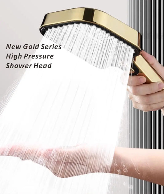 Gold 3-Mode Pressurized Shower Head – Water Saving & Anti-Clog Handheld Shower Head Oasis Select