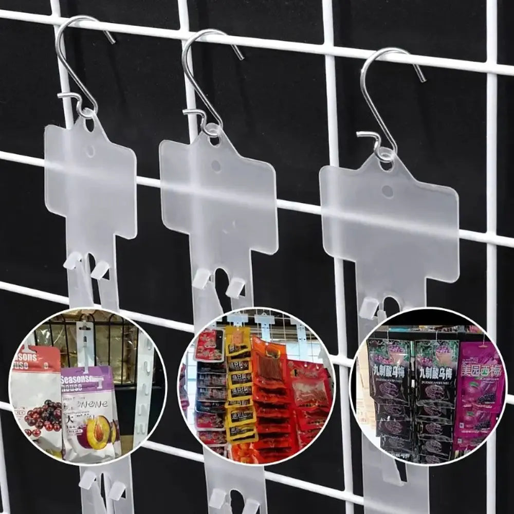 4-Pack Clip Strips with 12 Hooks & Label Header | Retail Display