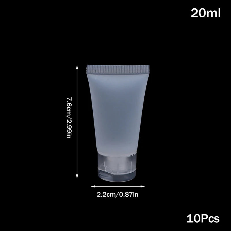 10Pcs Refillable Clear Lotion Containers for Travel Medical Supplies Peaceful Pleasures Health and Wellness 20ml flip cover
