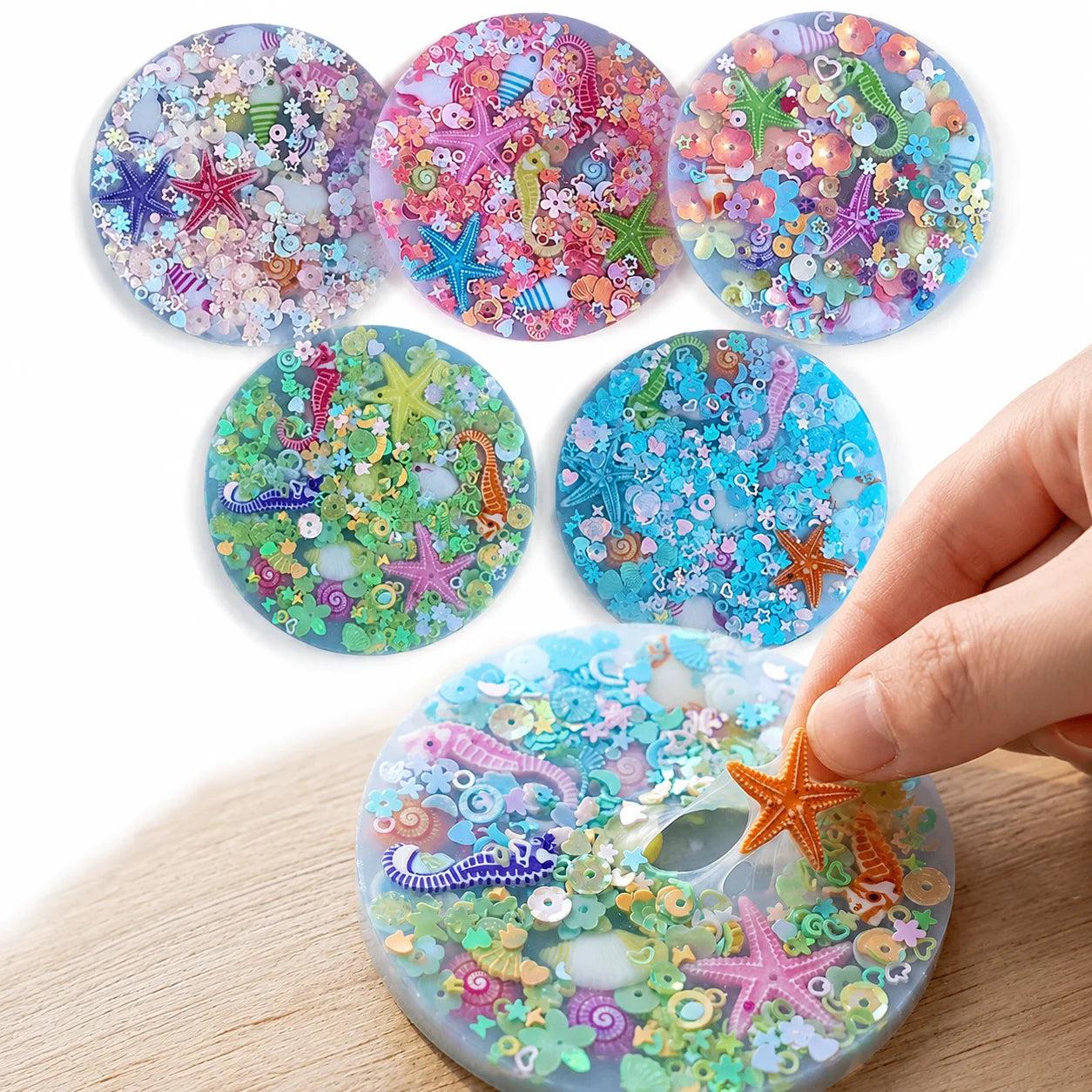 Ocean Themed Sensory Stress Relief Toys Silicone Picky Pad Decompression Skin Picking Pad For Autism ADHD Sensory Anxiety Toy Peaceful Pleasures Health and Wellness