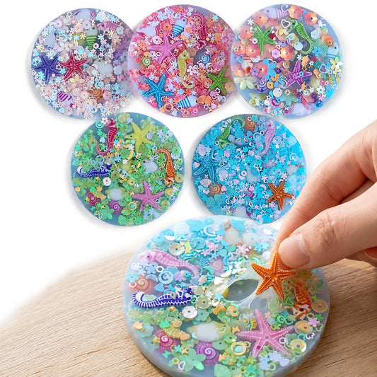 Ocean Themed Sensory Stress Relief Toys Silicone Picky Pad Decompression Skin Picking Pad For Autism ADHD Sensory Anxiety Toy Peaceful Pleasures Health and Wellness