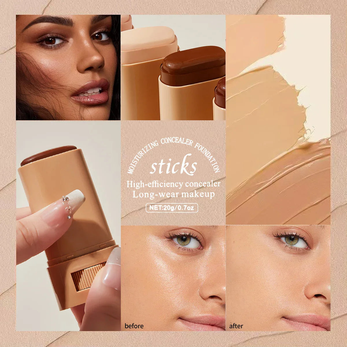 O'Cheal Contour Foundation Stick – Concealer & Bronzer Makeup