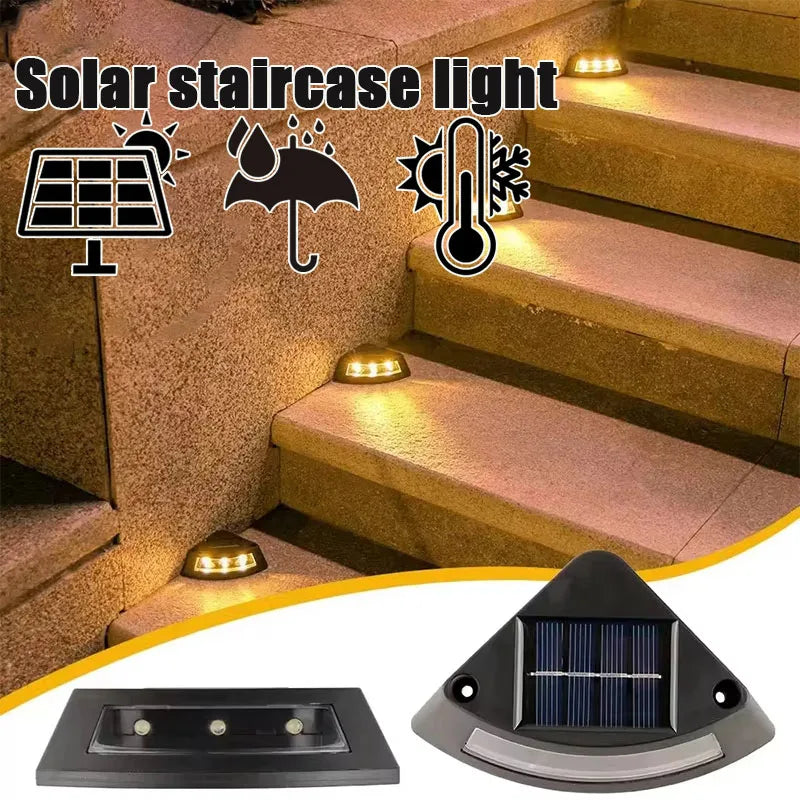 Solar Stair Lights Outdoor Waterproof LED | Garden Steps 4-8 Pack