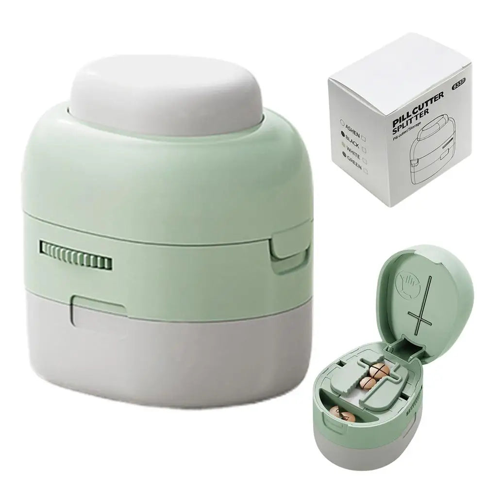 2-in-1 Pill Cutter & Portable Storage Box | Tablet Organizer