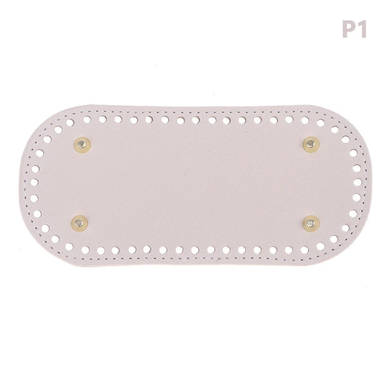 PU Leather Bag Bottom Base with Holes for DIY Crochet Bags