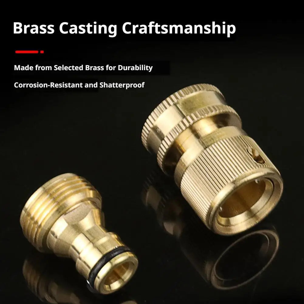 1PCS Brass Garden Hose Quick Connect Fitting3/4" Water Hose Connector Male Female Threads Universal Hose Adapter for Watering Peaceful Pleasures Health and Wellness