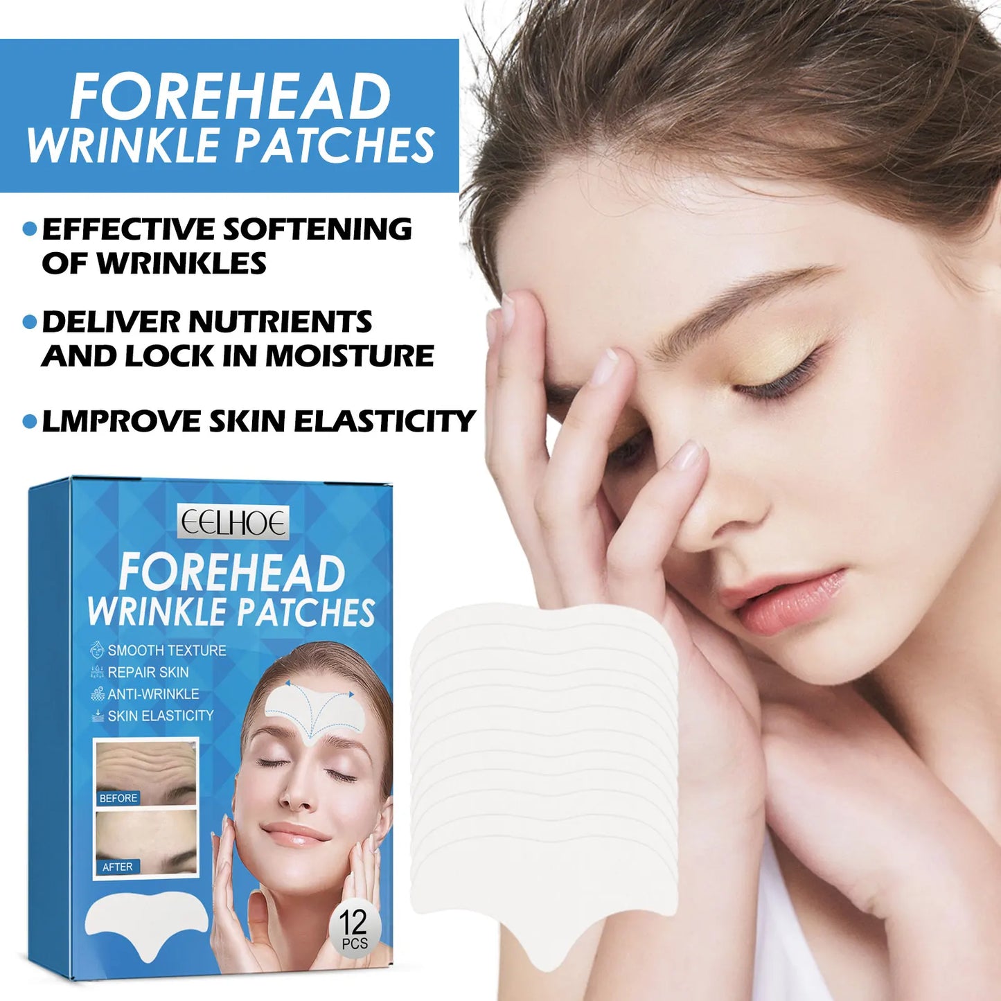 Tightening Forehead Mask Firming Fade Fine Line Reduce Wrinkles Improving Elasticity Repair Anti-Aging Forehead Wrinkle Patches Peaceful Pleasures Health and Wellness