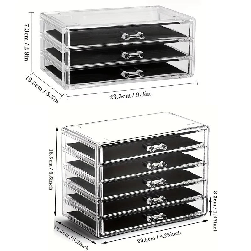 Clear Stackable Desk Organizer with Drawers – Makeup & Office Supply Storage Box Peaceful Pleasures Health and Wellness