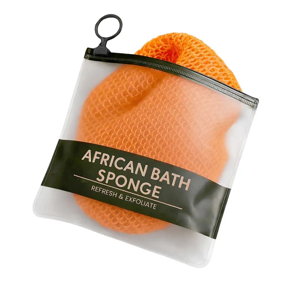 Exfoliating Body Mesh Scrubber | Reusable Bath Net Sponge Body Exfoliating Scrubber Peaceful Pleasures Health and Wellness orange