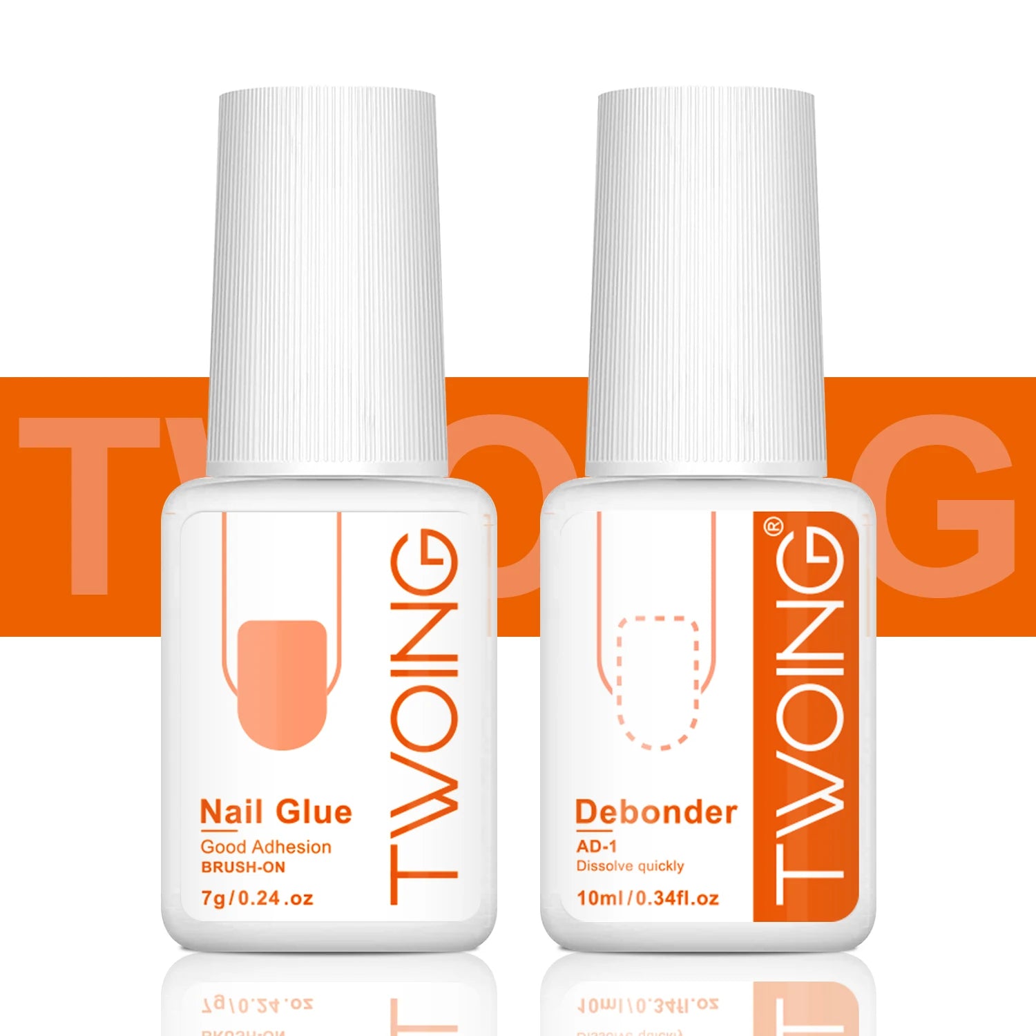 Twoing Nail Glue and Glue Remover Kit, No UV Light Needed， Fake nails plate adhesive，Quickly Removes Glue Off Fake Nail Remover Peaceful Pleasures Health and Wellness