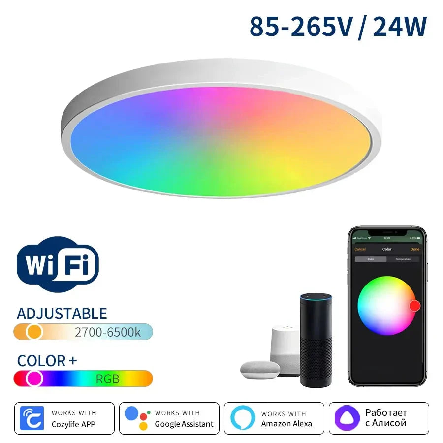 24W Smart WiFi LED Ceiling Light | Alexa & Google Home