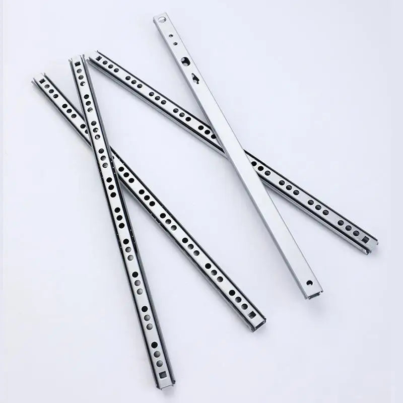 New 2Set Smooth Glide Bearing Drawer Slides 17mm Wide Two Way Slide Drawer Glides 8"-17" Hardware Accessories Drawer Rail Peaceful Pleasures Health and Wellness