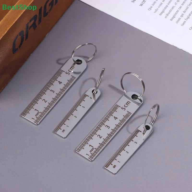 Mini Stainless Steel Ruler Keychain | Portable 1–5cm Measuring Tool