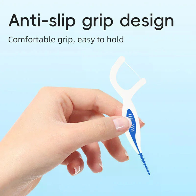 2-In-1 Multifunctional Dental Floss Stick High Elasticity Dental Floss Comfortable Soft Silicone Interdental Brush Oral Care Peaceful Pleasures Health and Wellness