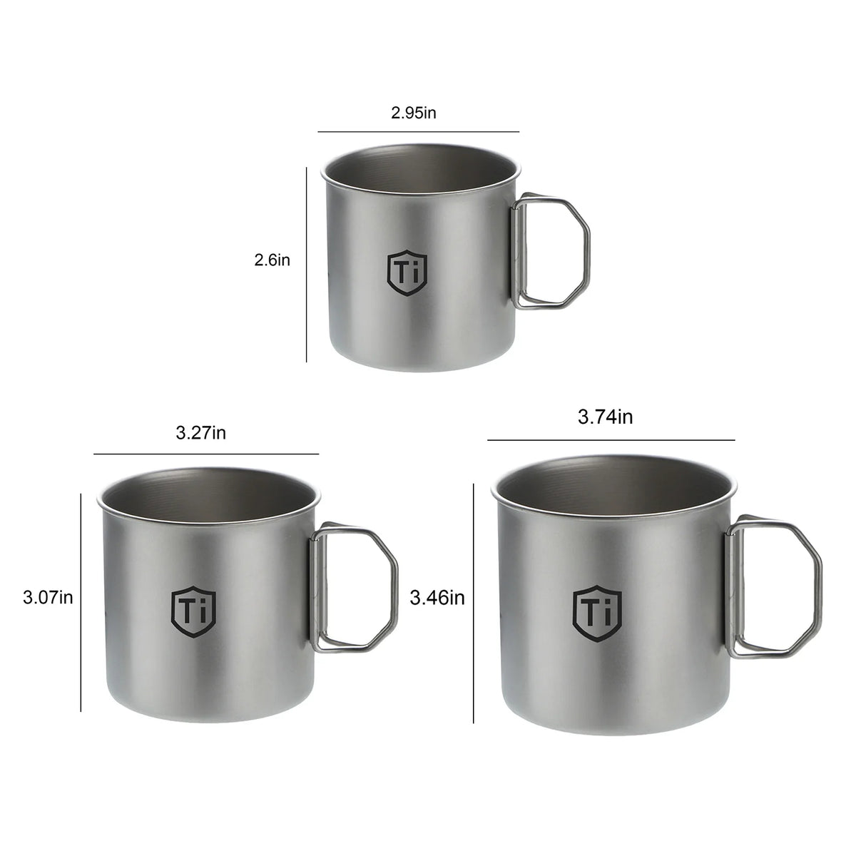 Titanium Alloy Mountainhiker Camping Cups with Foldable Handle Camping Coffee Mug Ultralight for Touring Trips Outdoor Hiking Peaceful Pleasures Health and Wellness