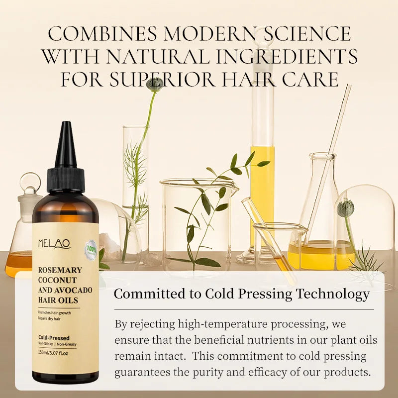 150ml Rosemary Coconut And Avocado Hair Scalp Treatment Hair Growth Oil Nourishing Hair Serum for Shine Strength All Hair Types Peaceful Pleasures Health and Wellness