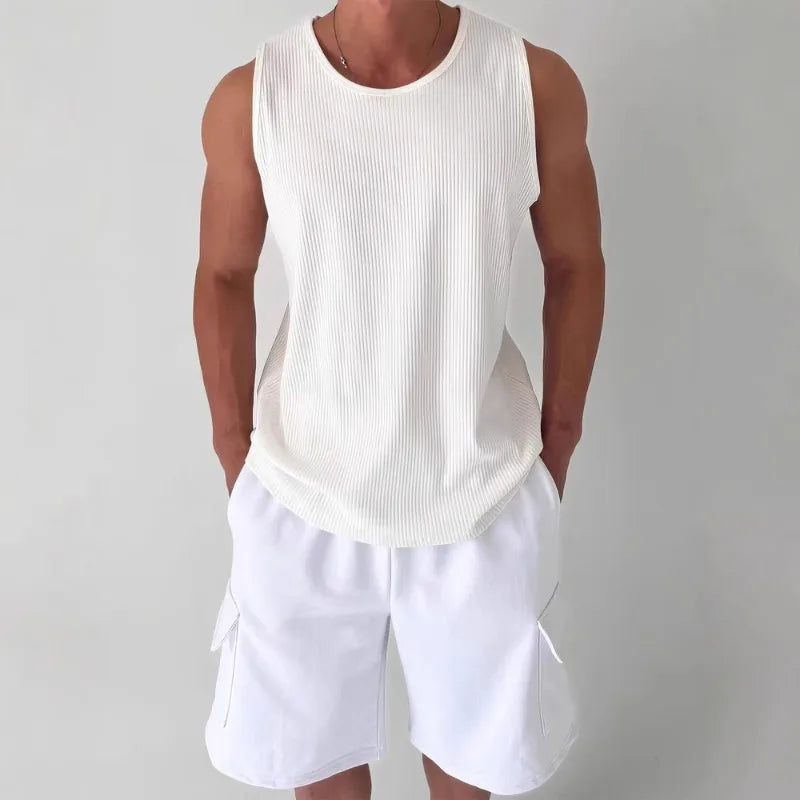 Men's Waffle Knit Tank Top | Loose Sleeveless Summer Vest