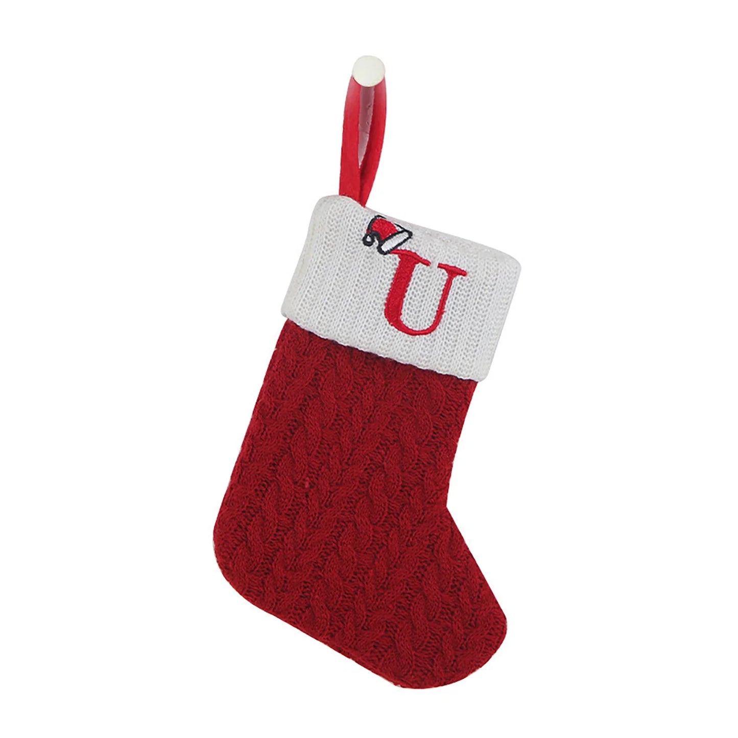 Personalized Knitted Christmas Stocking – Monogram Initial
