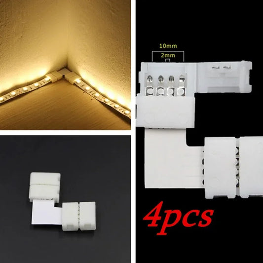 L-shape 4Pin RGB 5050 LED Connector Strip Light Connectors L-shaped Peaceful Pleasures Health and Wellness
