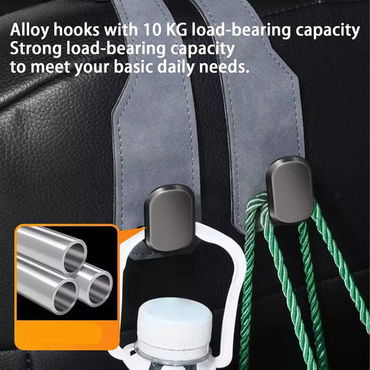 Car Headrest Hooks – PU Leather Back Seat Bag Hanger Organizer Car Seat Hook Organizer Oasis Select