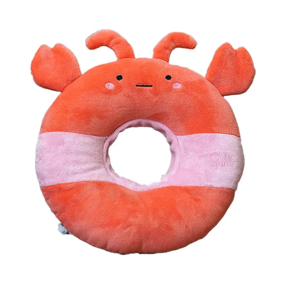 Soft Plush Pet Recovery Collar | Fun Crab & Lion Design