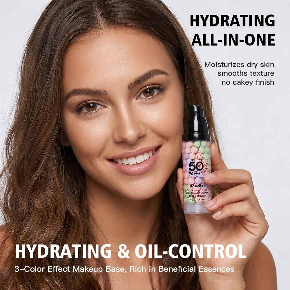 Three Color Press Release Cream Concealer Isolate Makeup Facial Base Brightening Cream Liquid Concealer Face Primer Peaceful Pleasures Health and Wellness