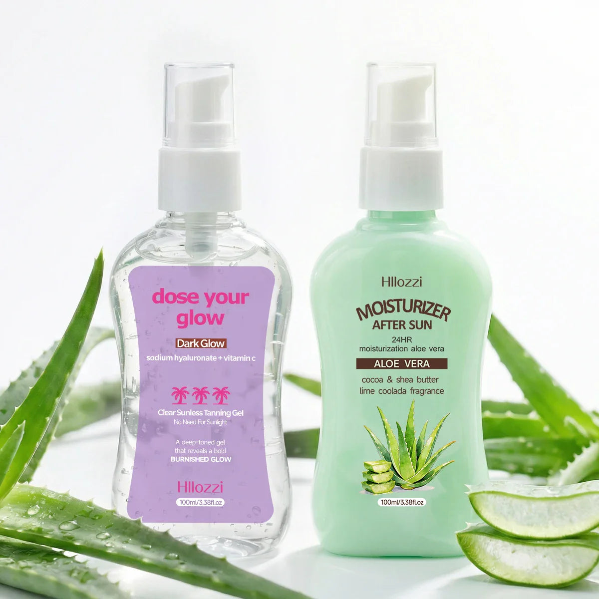 Clear Sunless Tanning Gel – Dark Glow & After Sun Moisturizer