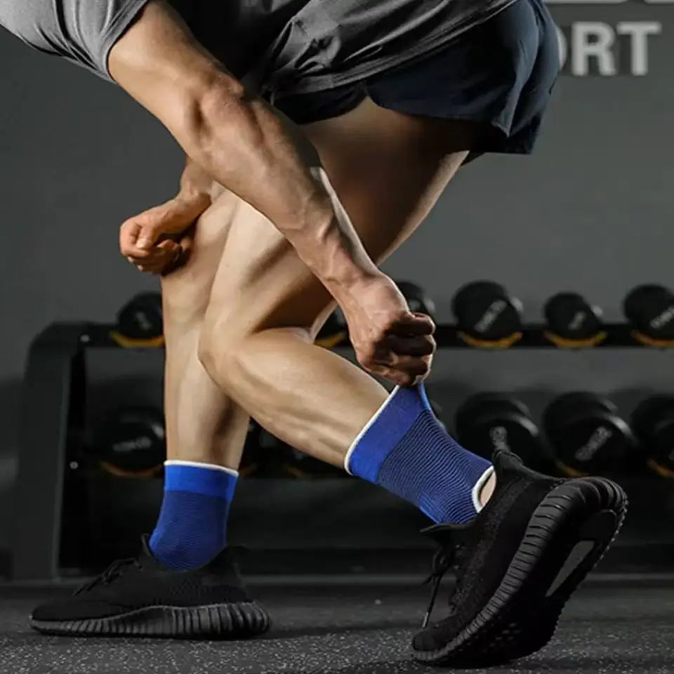 1 Pair One Size Elastic Breathable Ankle Support Sleves for Running Basketball Cycling Peaceful Pleasures Health and Wellness Blue one size