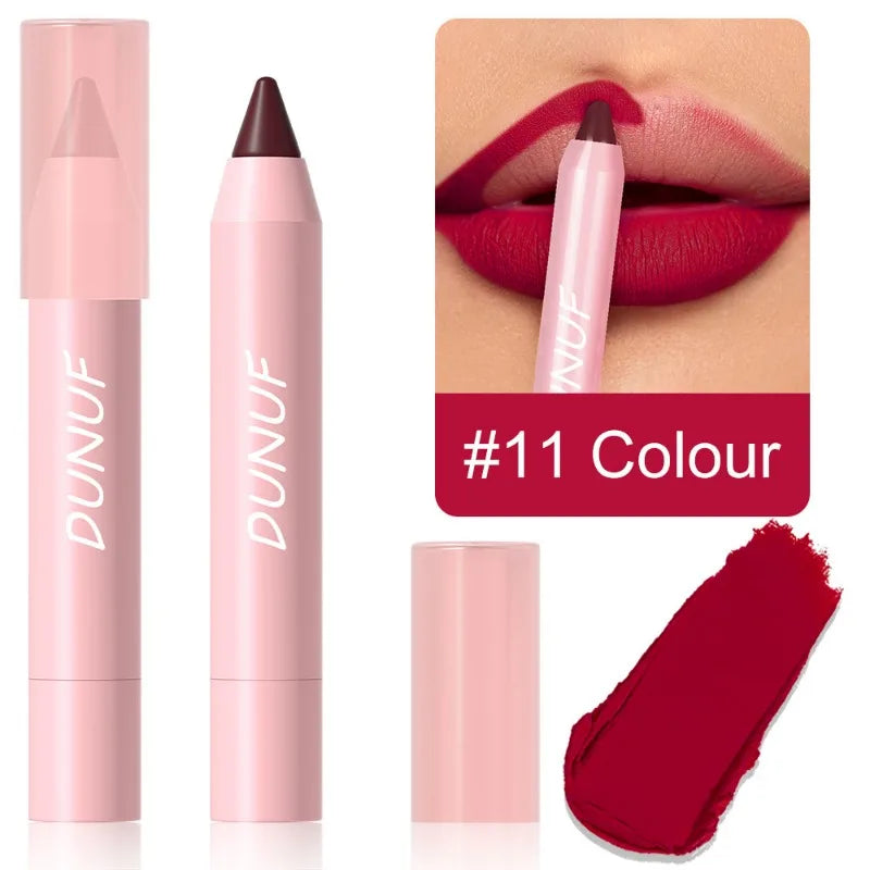 18-Color Matte Velvet Lip Liner Pencil | Waterproof Long-Lasting