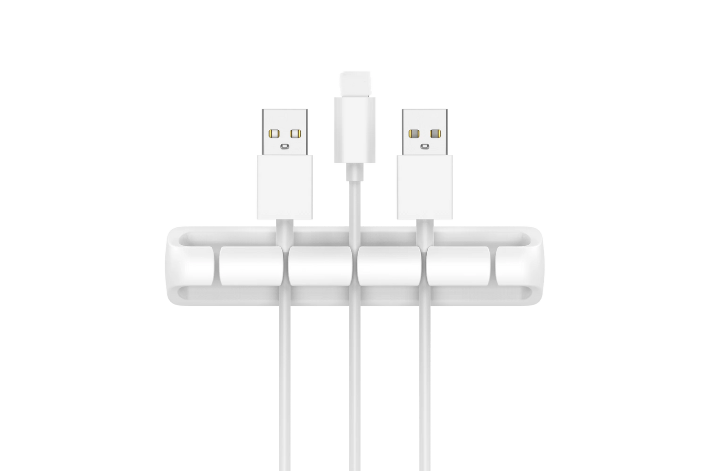 Adhesive Cable Clips Cord Organizer | 2–7 Slot Silicone Peaceful Pleasures Health and Wellness White 5 Hole
