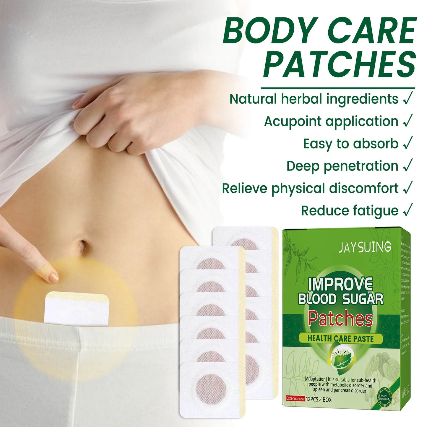 Jaysuing Natural Herbal Wellness Patch – Breathable 12-Pack