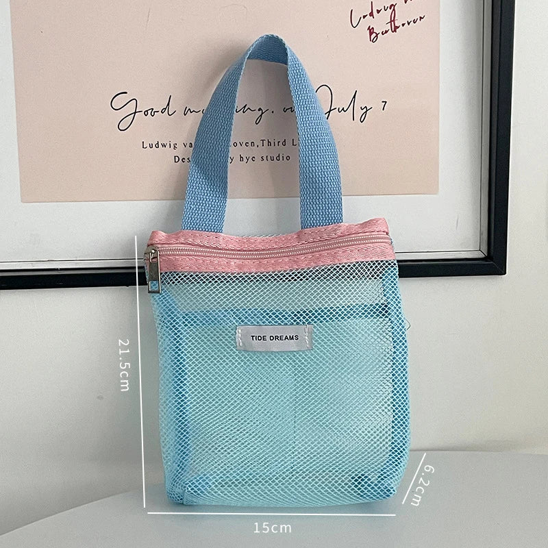 Portable Mesh Cosmetic Bag | Travel Toiletry & Makeup Organizer