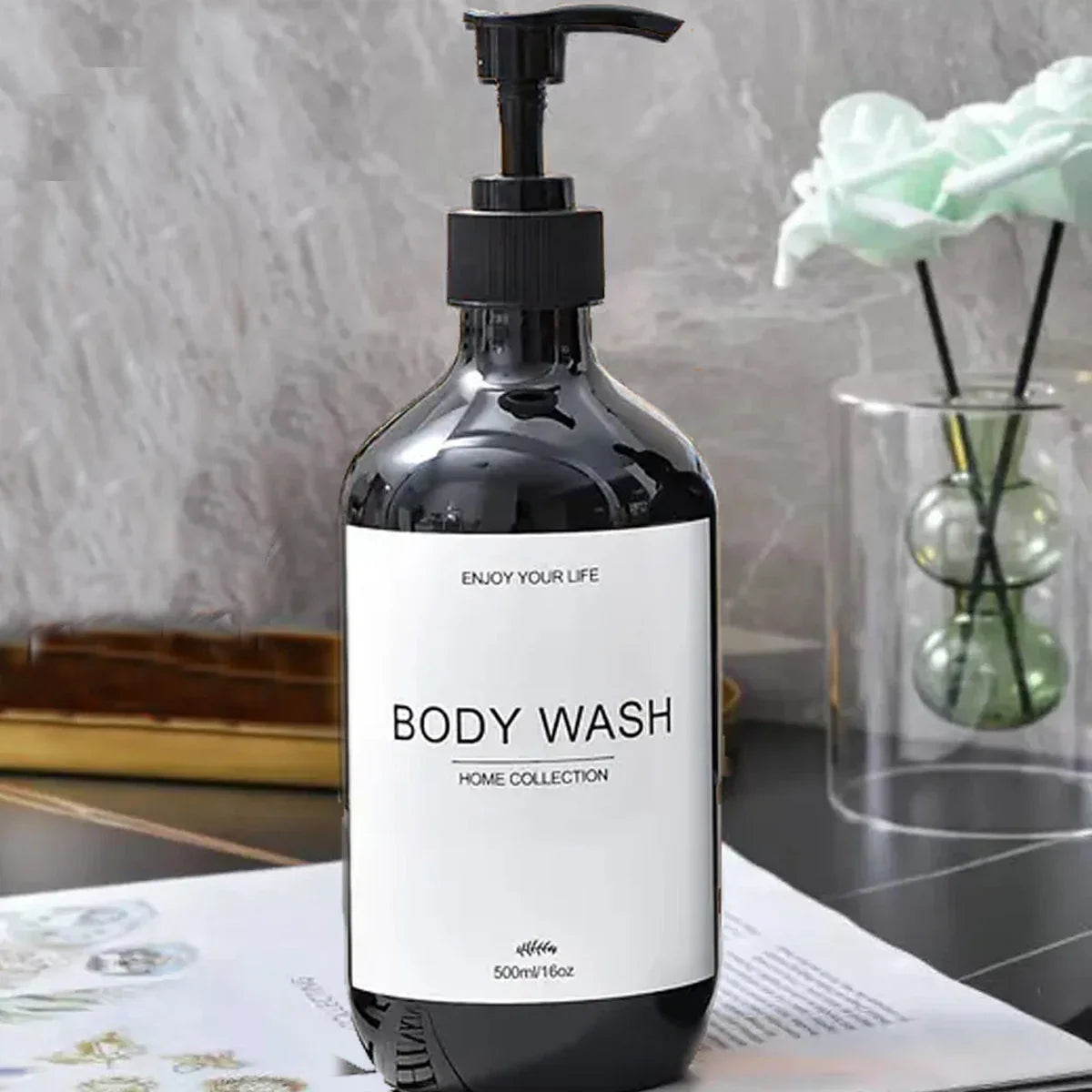 Refillable Shampoo & Body Wash Dispenser Set – 3×500ml Bottles