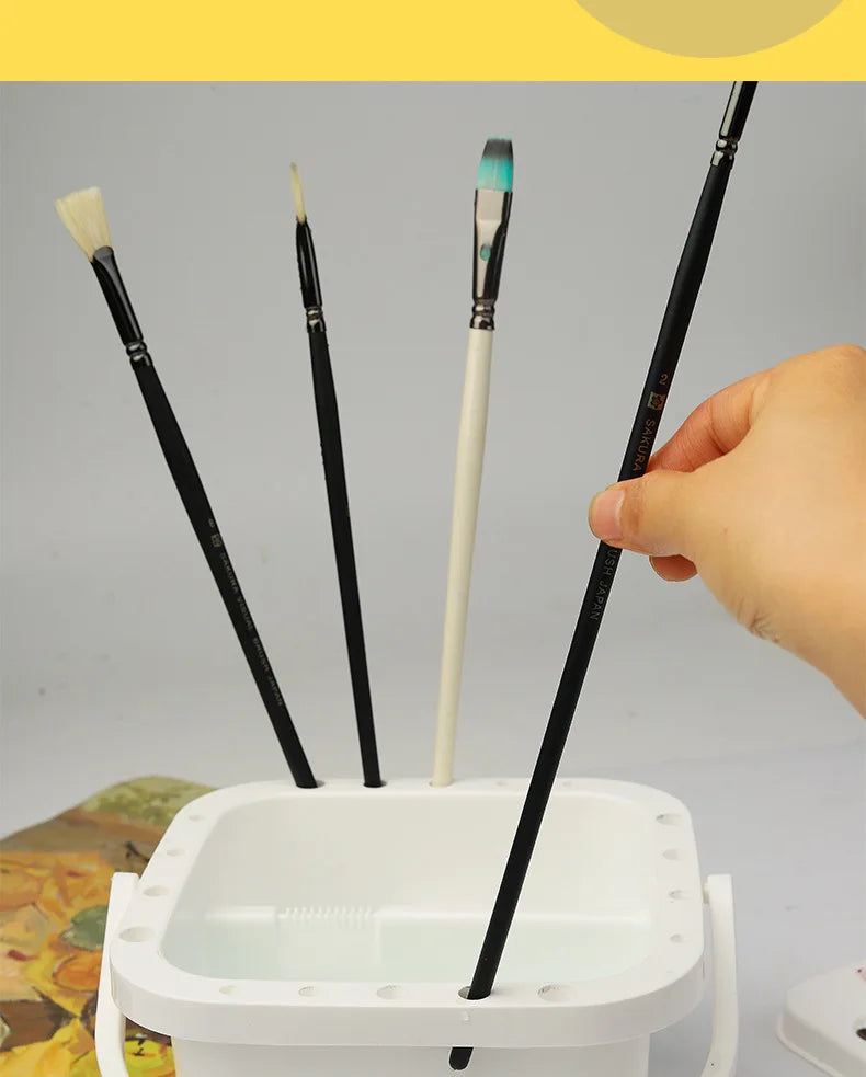 Bview Art Multifunctional Watercolor Palette Bucket Portable Box Pen