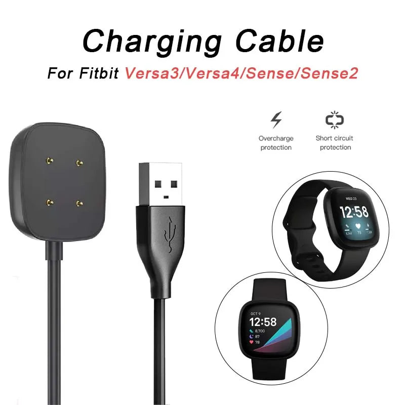 Magnetic USB Charger for Fitbit Versa 4, Versa 3, Sense & Sense 2 Peaceful Pleasures Health and Wellness