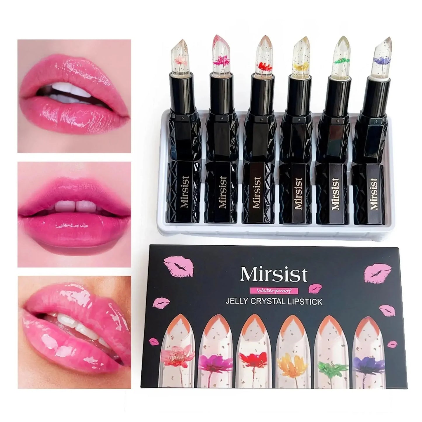 6-Pc Color-Changing Crystal Jelly Lipstick Set | Long-Lasting