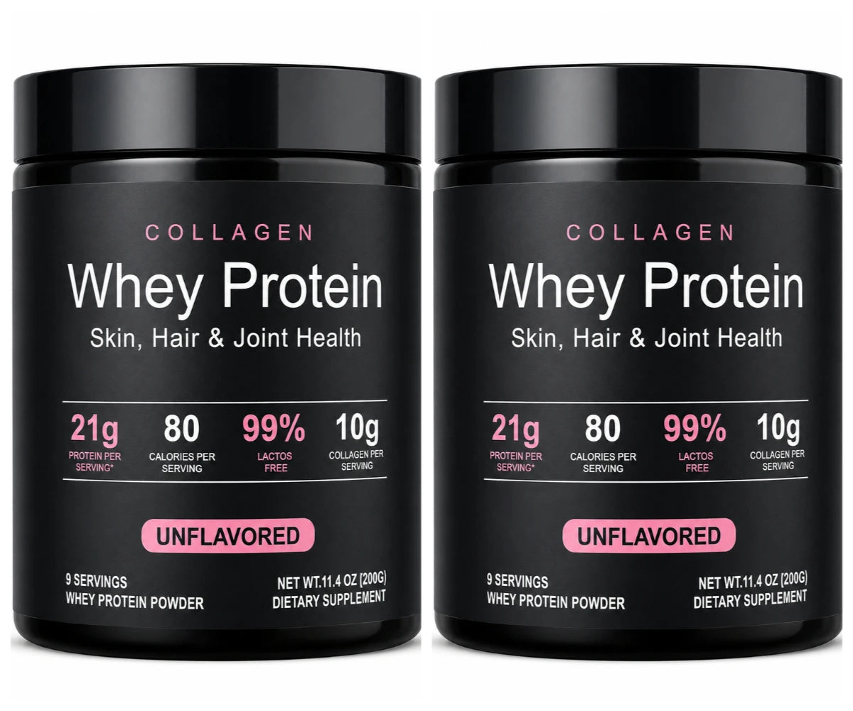 Collagen Whey Protein Powder | 21g Protein, 10g Collagen, Unflavored