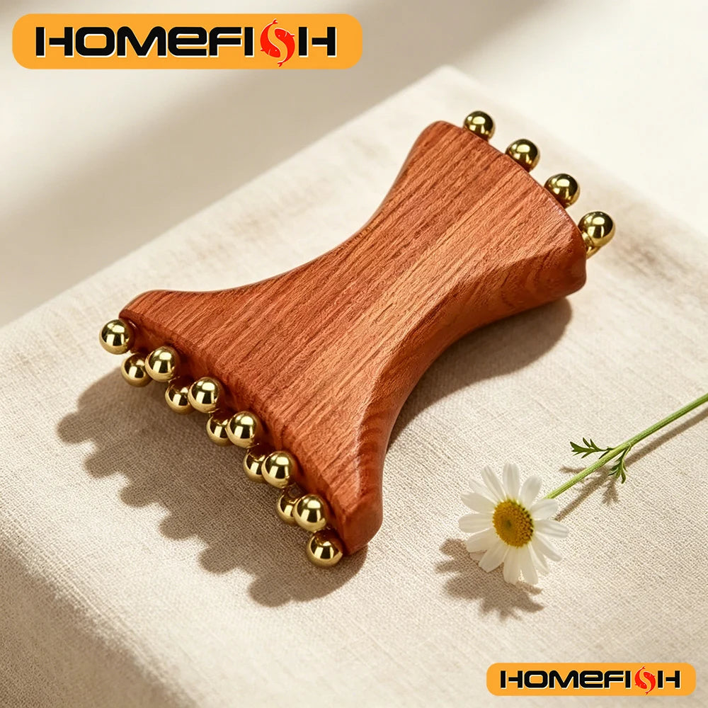 Brass Gold Bead Facial Dredge Tool, Nasolabial Folds, Apple Muscle, Jawline Beauty Massage Device Peaceful Pleasures Health and Wellness
